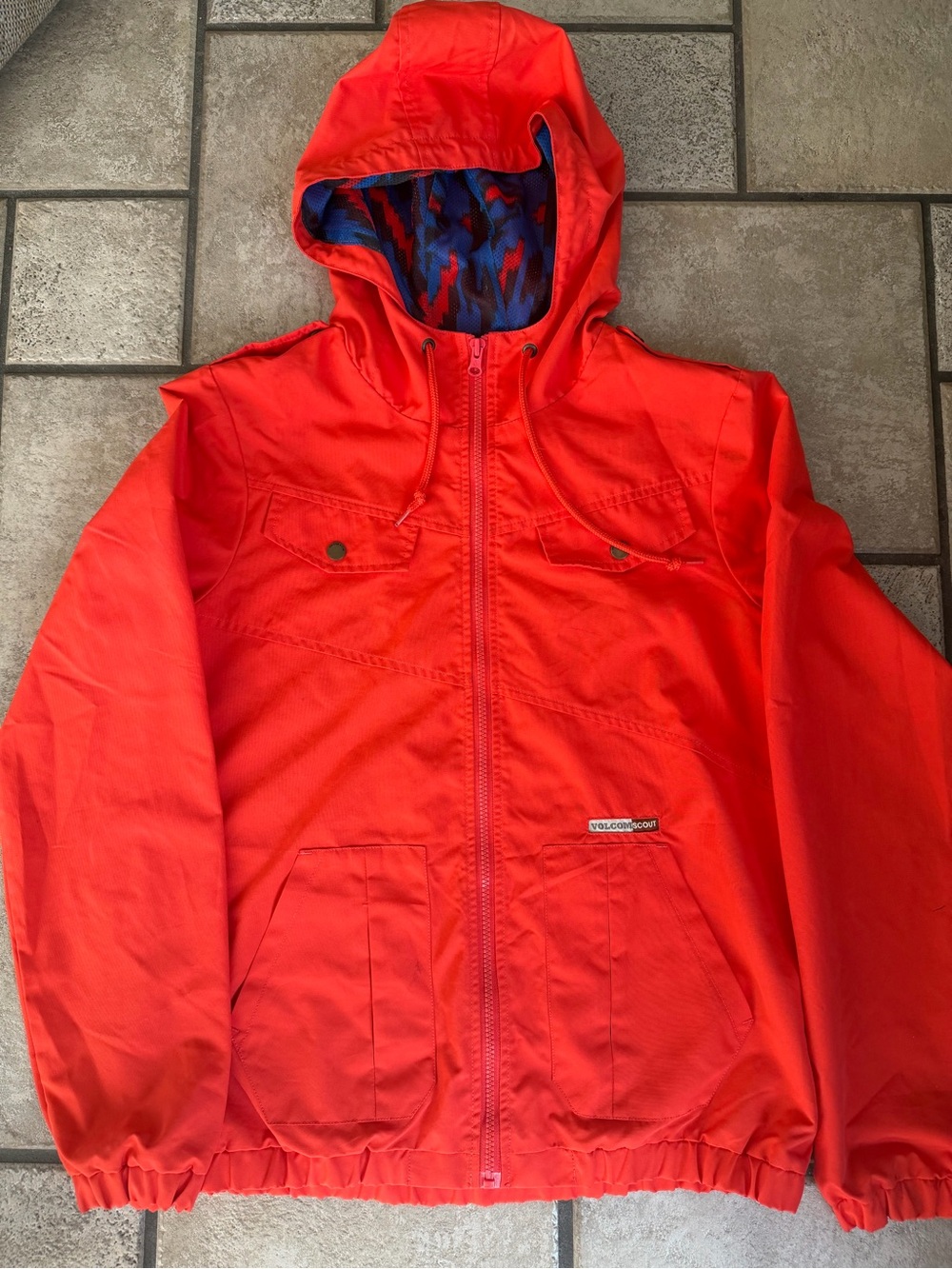 Mens Volcom Bright Red Hooded Jacket